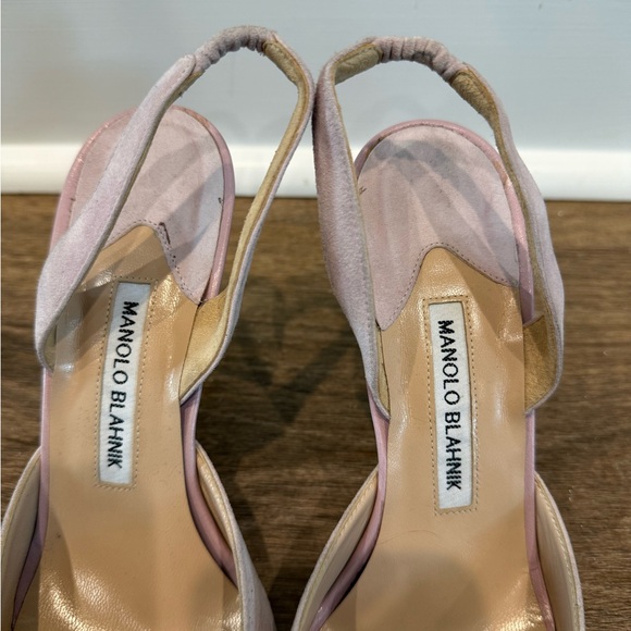 Manolo Blahnik Pink Slingback Heels - Picture 3 of 13